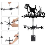 Soft coated wheaten terrier metal weather vane with directional arrows and mounting rod, outdoor roof and garden decoration