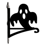 Spooky ghost metal hanging basket bracket mounted on outdoor wall for plant decoration