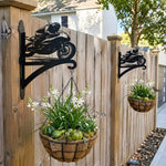 Sportbike motorcycle racing rider metal hanging basket bracket mounted on outdoor wall for plant decoration