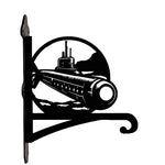 Submarine navy metal hanging basket bracket mounted on outdoor wall for plant decoration
