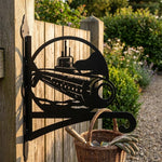 Submarine navy metal hanging basket bracket mounted on outdoor wall for plant decoration