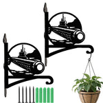 Submarine navy metal hanging basket bracket mounted on outdoor wall for plant decoration