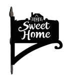 Sweet home sign metal hanging basket bracket mounted on outdoor wall for plant decoration