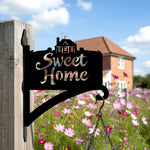 Sweet home sign metal hanging basket bracket mounted on outdoor wall for plant decoration