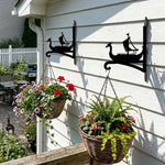 Viking longship metal hanging basket bracket mounted on outdoor wall for plant decoration