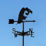Vulture bird metal weather vane with directional arrows and mounting rod, outdoor roof and garden decoration