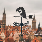 Vulture bird metal weather vane with directional arrows and mounting rod, outdoor roof and garden decoration