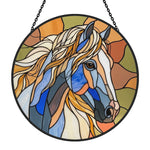 Western wild horse stained glass suncatcher window hanging, suitable for home and garden decoration