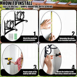 Witch portrait metal hanging basket bracket mounted on outdoor wall for plant decoration