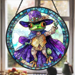 Wizard frog stained glass suncatcher window hanging, suitable for home and garden decoration
